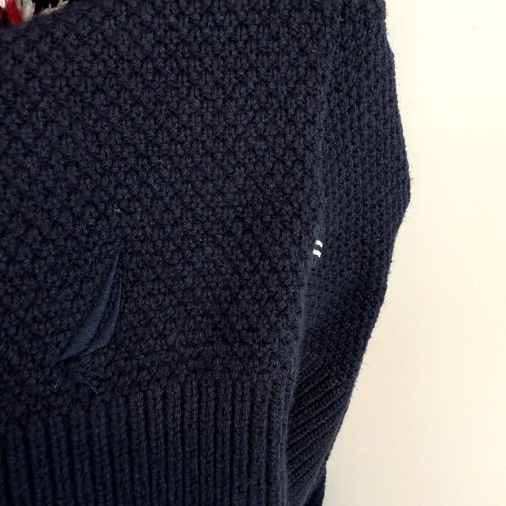 Vtg Nautica Mens XXL Knit Sweater Blue Red Fair Isle Nordic Preppy Y2K 90s Ski - Picture 6 of 11